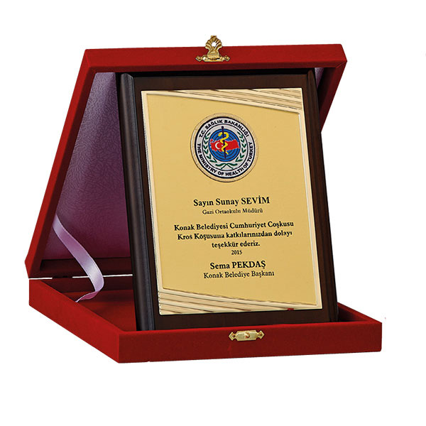 15x20 Kırmızı Kutulu Plaket AŞP 25