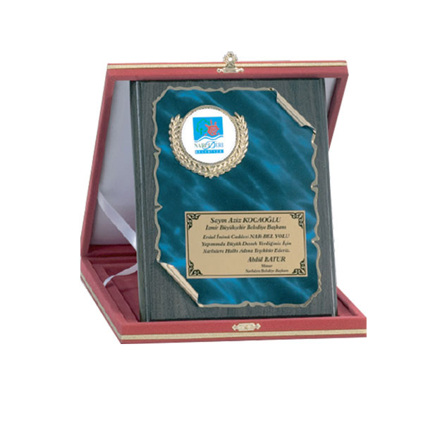 Kadife Kutulu Ahşap Plaket AŞP 30