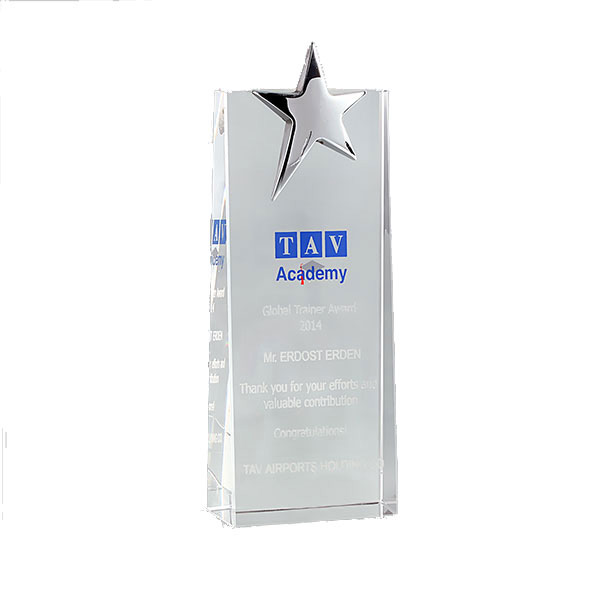 Yıldızlı Kristal Plaket KRL 14