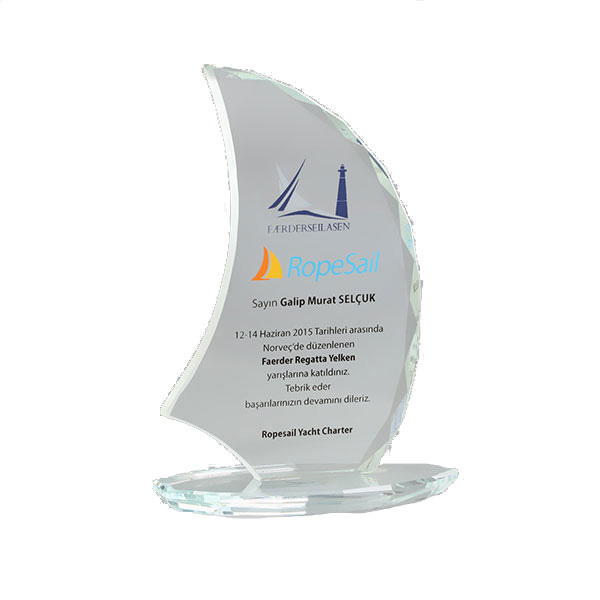 Yelken Kristal Plaket KRL 15