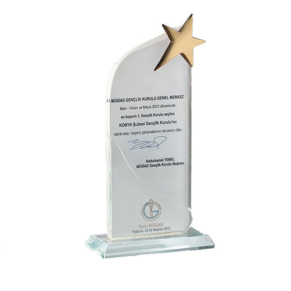 Yıldız Şekilli Kristal Plaket KRL 16