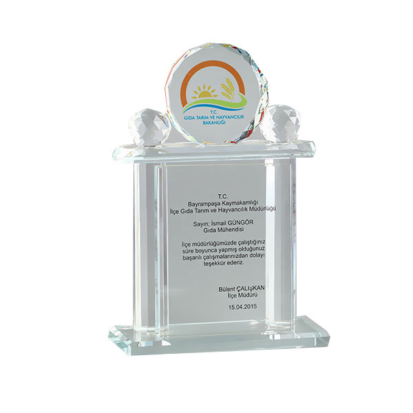 3D Dünyalı Kristal Plaket KRL 20